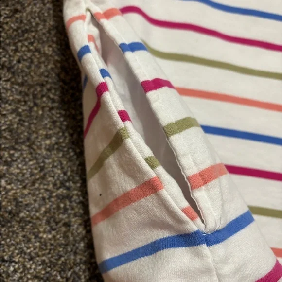 WoolOvers Women's Striped Long Sleeve 1/4 zip size XXL 100% ORGANIC Cotton - Picture 5 of 7